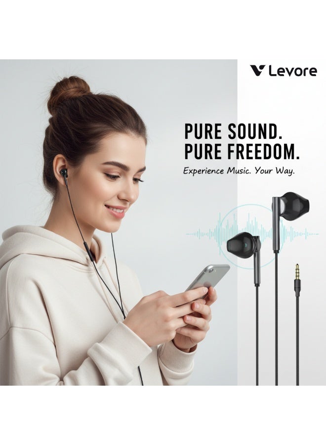 ليفور سماعة اذن سلكية من ليفور مع موصل 3.5 ملم - اسود - Image 3